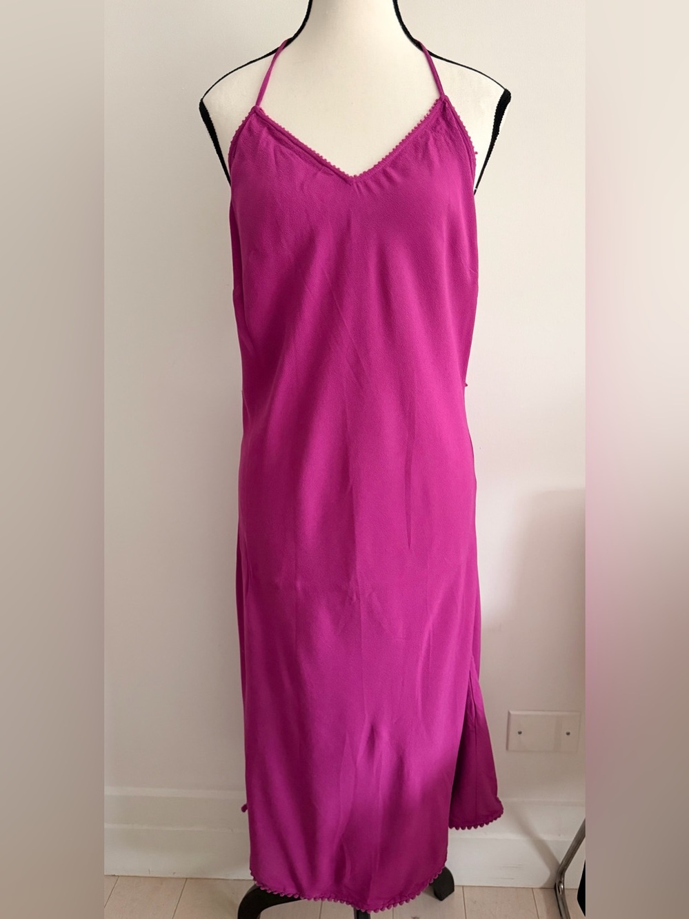 ba&sh Fuchsia Slip Midi Dress